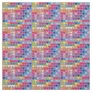 tela de arcoiris de corazones púrpuras