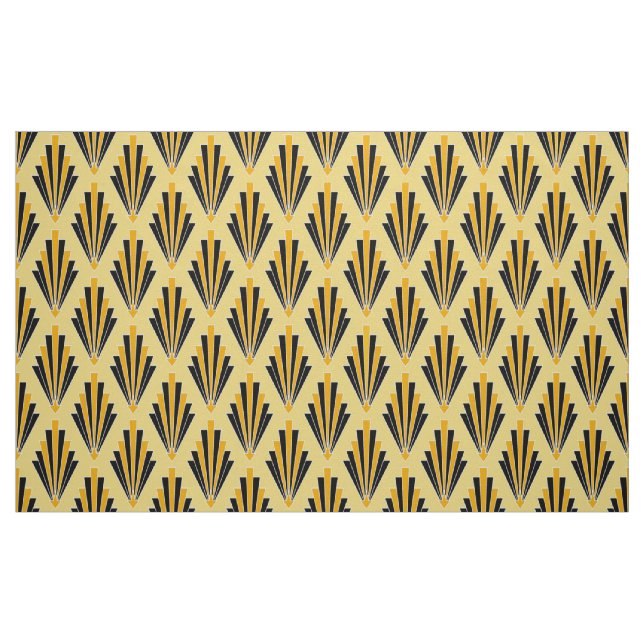 Tela de Art Deco del Icónico Amarillo y Negro ("Cuarto gordo" (fat quarter))