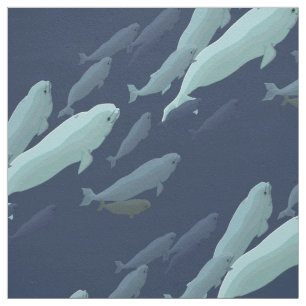 Tela de arte ballena Beluga Tela de ballena Algodó