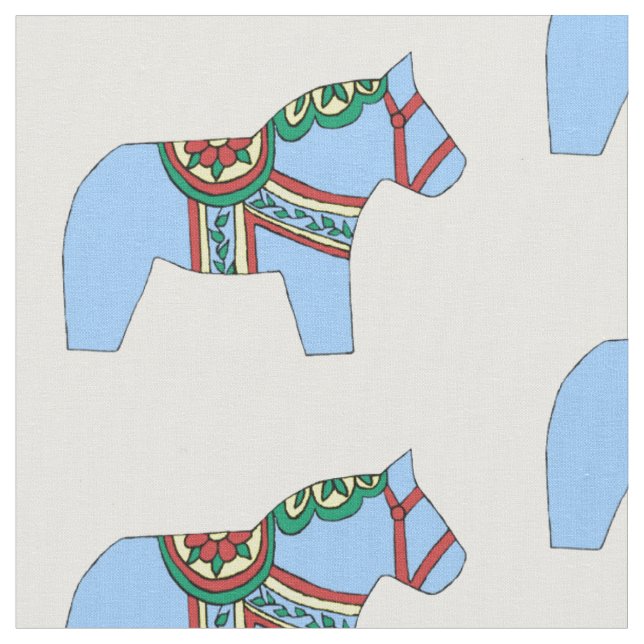 Tela de Caballo Azul Bebé (De cerca)