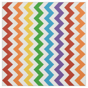 Tela de Chevron arco iris rojo brillante
