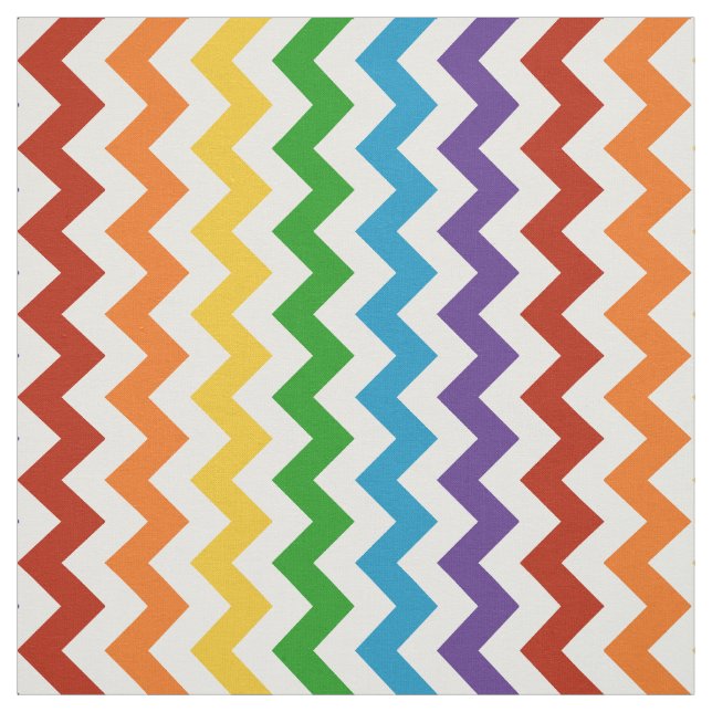 Tela de Chevron arco iris rojo brillante (Retal)