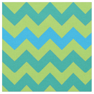 Tela de Chevrons azul y verde brillante