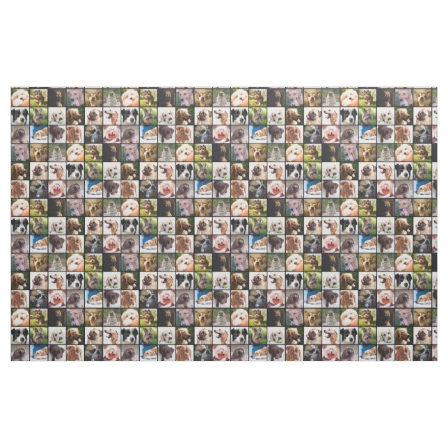 Tela de Collage de fotos de perros pequeños y dive ("Cuarto gordo" (fat quarter))