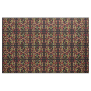 Tela de color rojo dorado Tela, textil de casa col