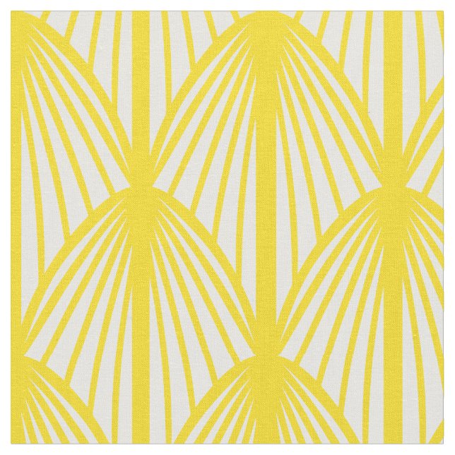 Tela de Conchas Art Déco Amarillo Dorado Estampado (De cerca)