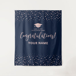 Tela de Confeti de Rosa Dorado | Festejo de Gradua