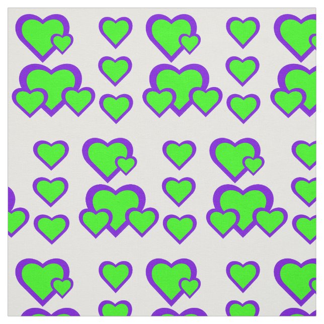 Tela de corazón morado y verde (Retal)