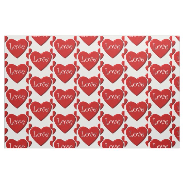 Tela de corazón rojo ("Cuarto gordo" (fat quarter))