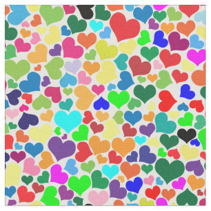tela de corazones de arco iris valentino