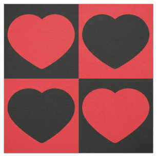 tela de corazones negros y rojos