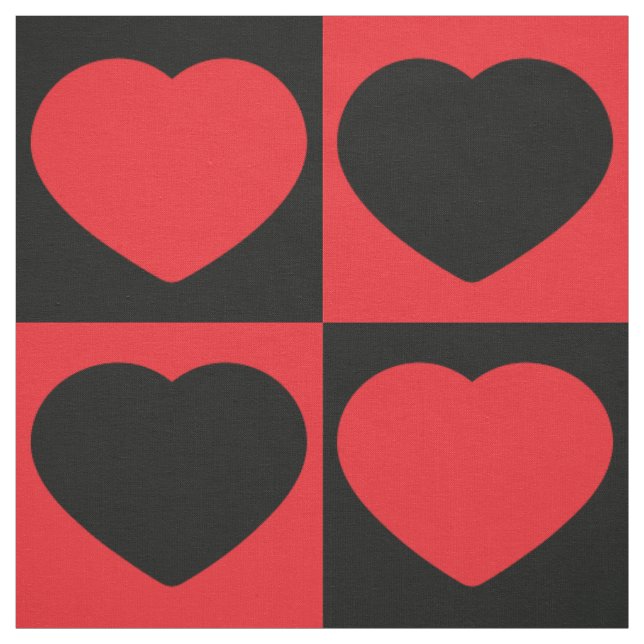 tela de corazones negros y rojos (Retal)