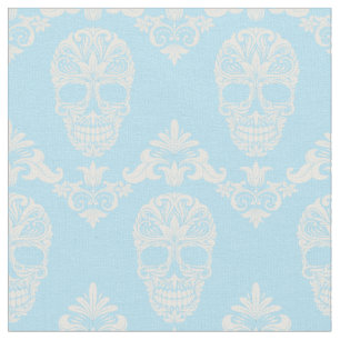 tela de cráneo victoriana azul