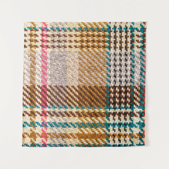 Tela de cuadros marrones, lana escocesa. (Anverso)