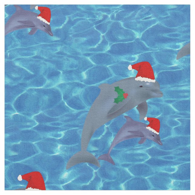 tela de delfines santa claus (De cerca)
