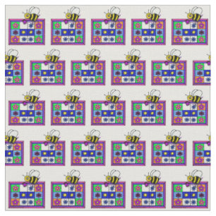 Tela de dibujos animados de colmena de quilt