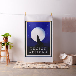 Tela de diseñador Coyote Aullando a la Luna Llena