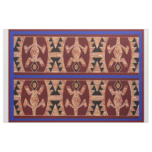 Tela de diseñador inca peruana con lagartijas