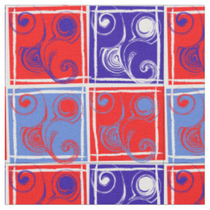 Tela de diseñador roja, blanca y azul de Serenity