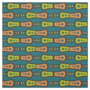 Tela de diseño tribal abstracto verde azulado bron