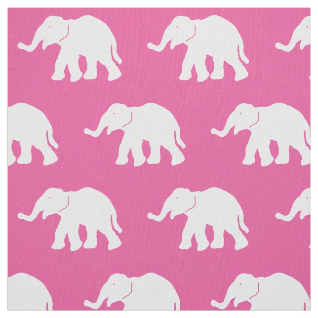 Tela de elefante rosa y blanco (Retal)