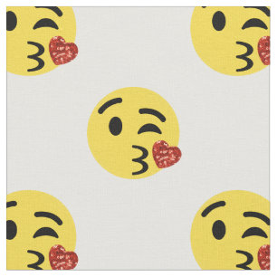 tela de emoji de beso purpurina