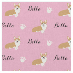 Tela de encargo del Corgi del nombre del perro