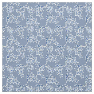 Tela de estampado floral étnico azul índigo chic