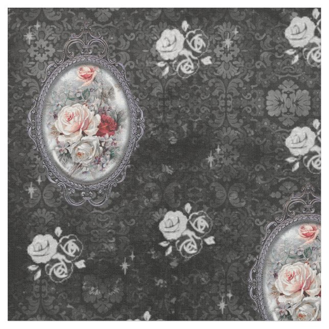 Tela de estilo victoriano gótico Cameo Rosa (De cerca)