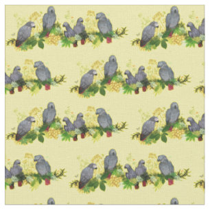Tela de fiesta de loro gris africano (amarillo)
