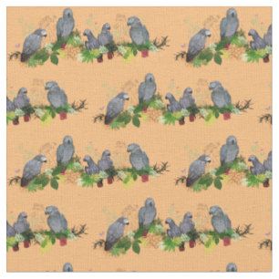 Tela de fiesta de loro gris africano (naranja)