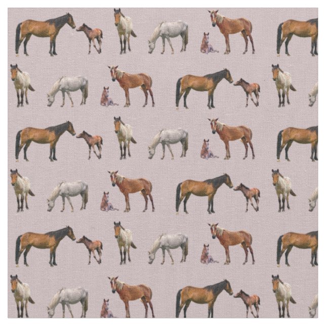 Tela de fiesta de ponis (rosa polvoriento) (De cerca)