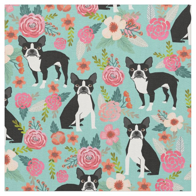 tela de flores de Boston - diseño de tela tierno (De cerca)