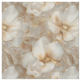 Tela de flores de lujo de oro suave