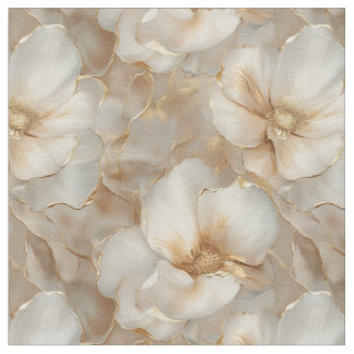 Tela de flores de lujo de oro suave