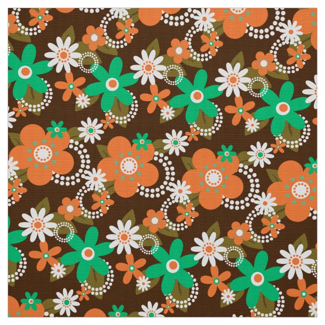 tela de flores retro 60s 70s v2 (Retal)