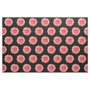 Tela de flores rosadas, negro