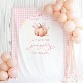 Tela de fondo de arco para baby shower de calabaza