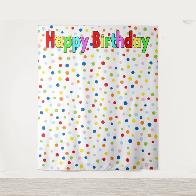 Tela de fondo de fotografía de cumpleaños con conf (Anverso)