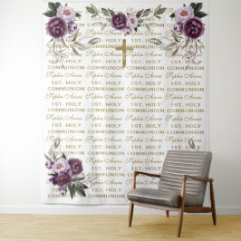 Tela de Fondo Reutilizable Morado Dorado para Prim