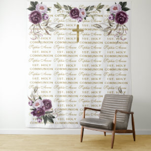 Tela de Fondo Reutilizable Morado Dorado para Prim