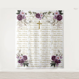 Tela de Fondo Reutilizable Morado Dorado para Prim