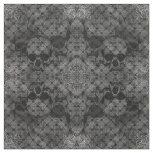 Tela de Gótico de Fishnet Damask Skulls
