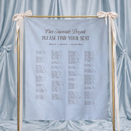 Tela de gráfico de asientos de boda azul y marrón