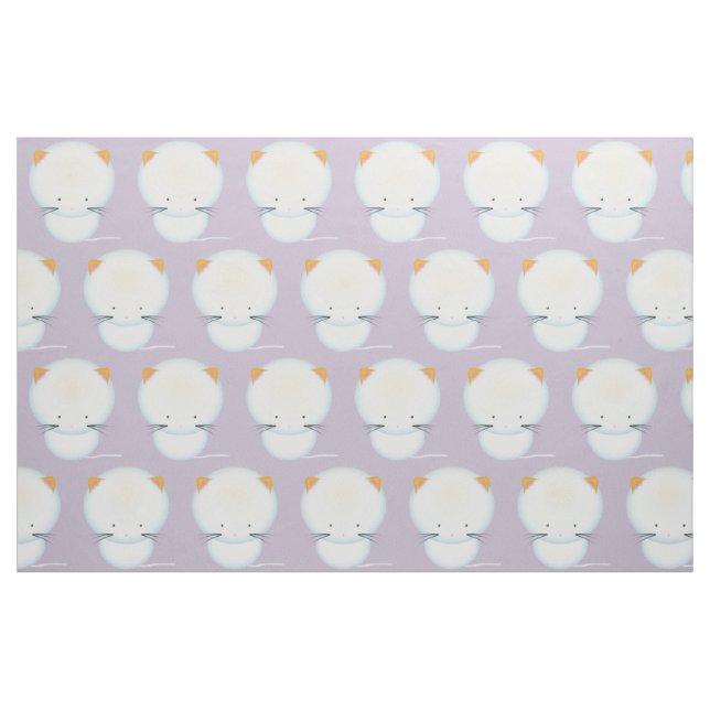 Tela de guardería con patrón de gatitos blancos ("Cuarto gordo" (fat quarter))