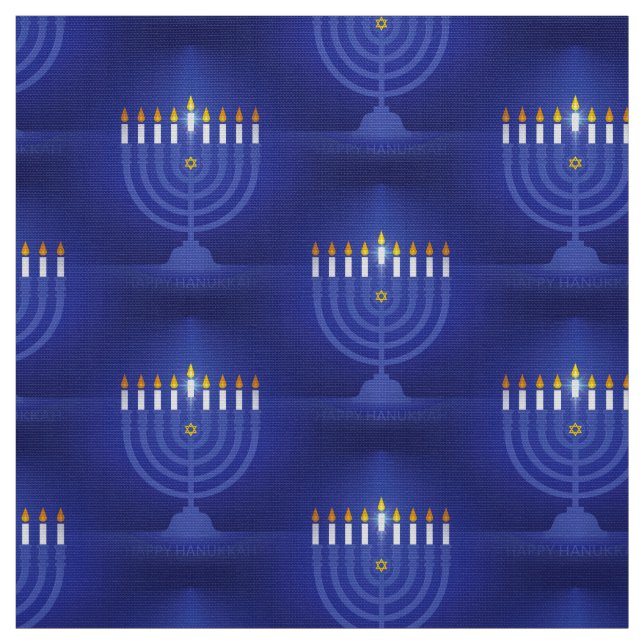 tela de hanukkah feliz azul (Retal)