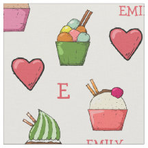 Tela de helado con nombre personalizado y monogram