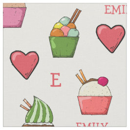 Tela de helado con nombre personalizado y monogram