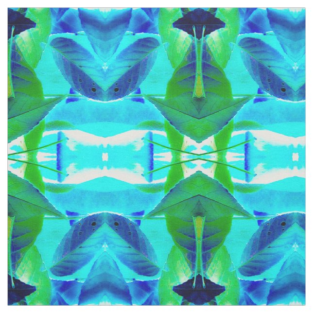 Tela de Hojas Aqua Azules (Retal)
