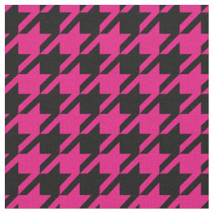 Tela de Houndstooth de las rosas fuertes y del